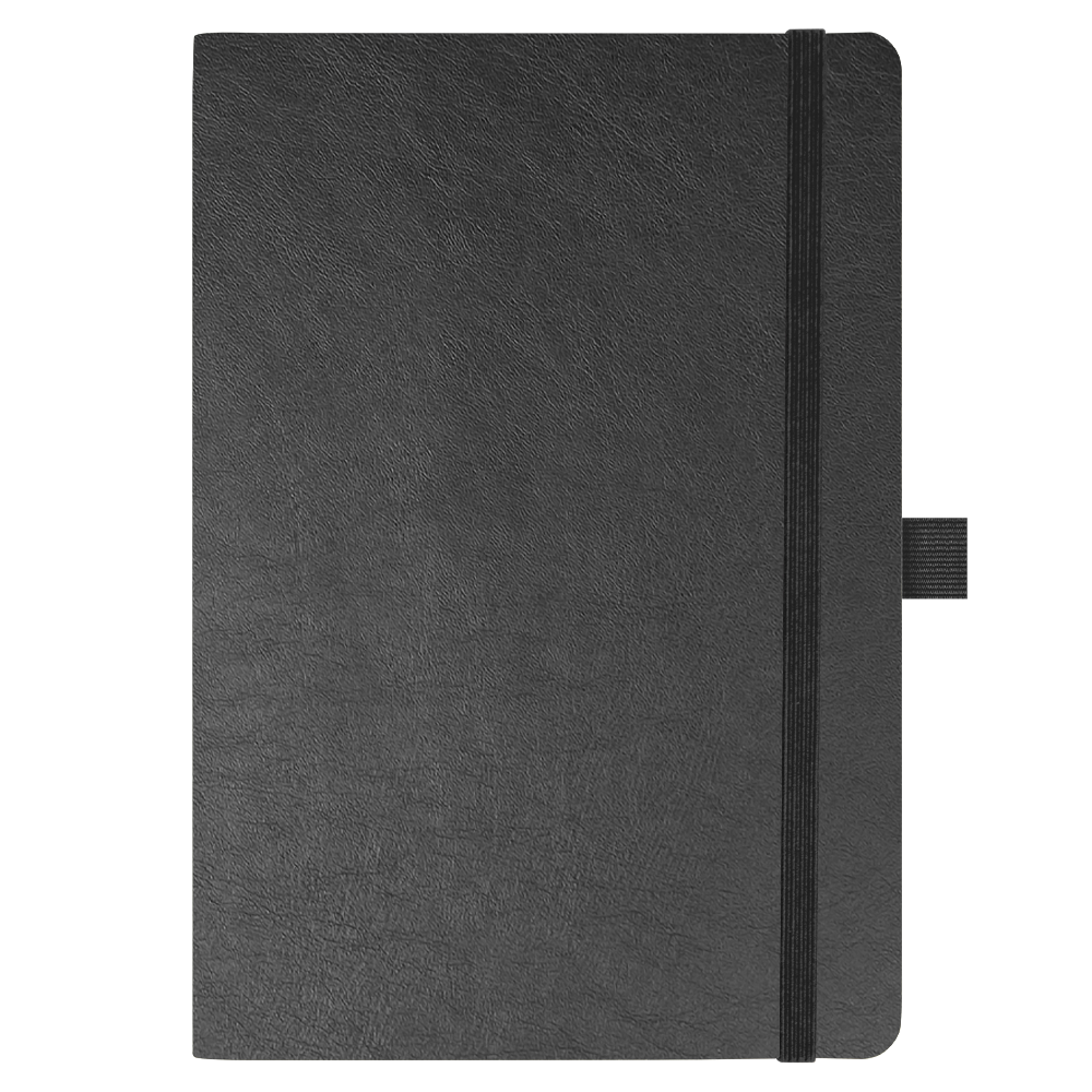 Блокнот Flexy Forest Urban Soft leather  А5, недатированный, с резинкой и петлей для ручки, в гибкой обложке, черный