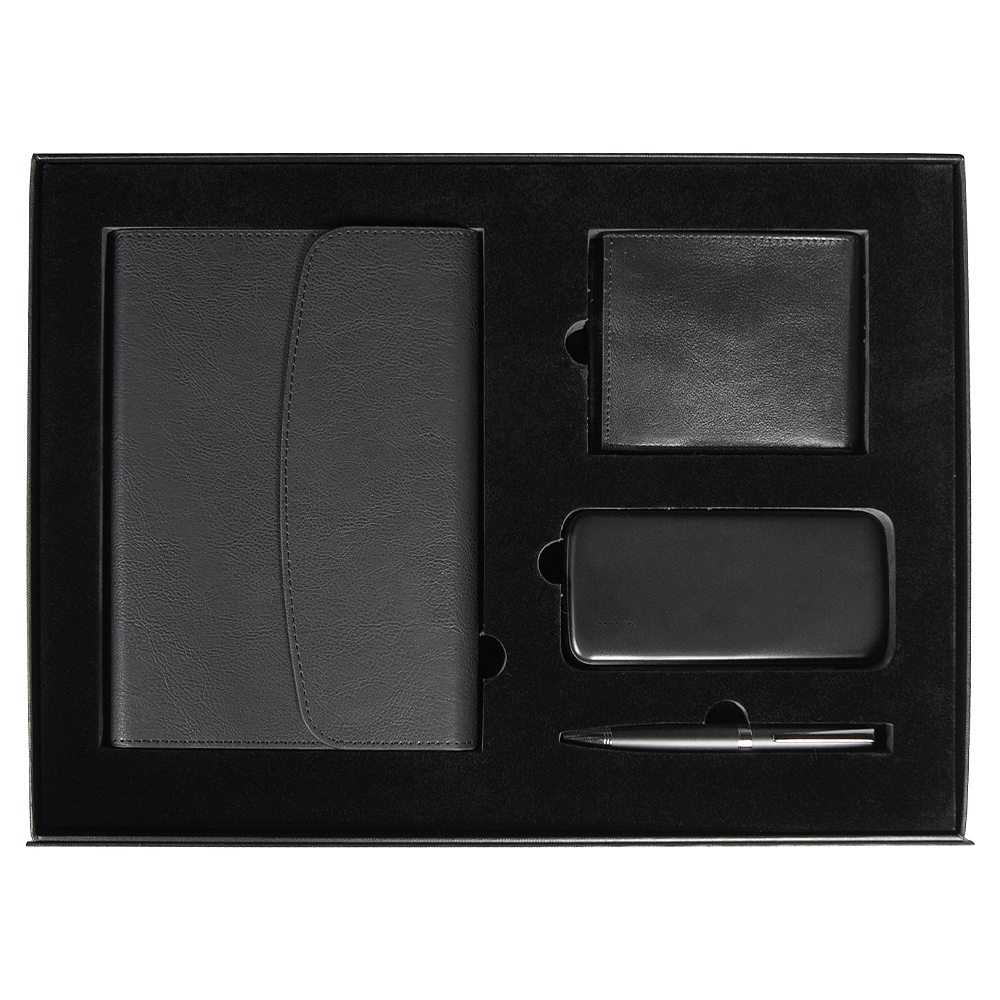 Набор подарочный Solution Prestige Quadro ( ежедневник в суперобложке, кошелек, аккумулятор «Universal», ручка)