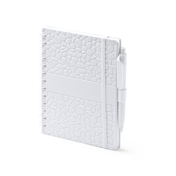 Блокнот А5 DURAN в твёрдом переплёте с ручкой, белый