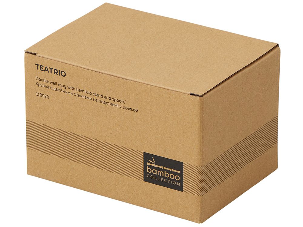 Кружка с двойными стенками на подставке с ложкой "Teatrio"