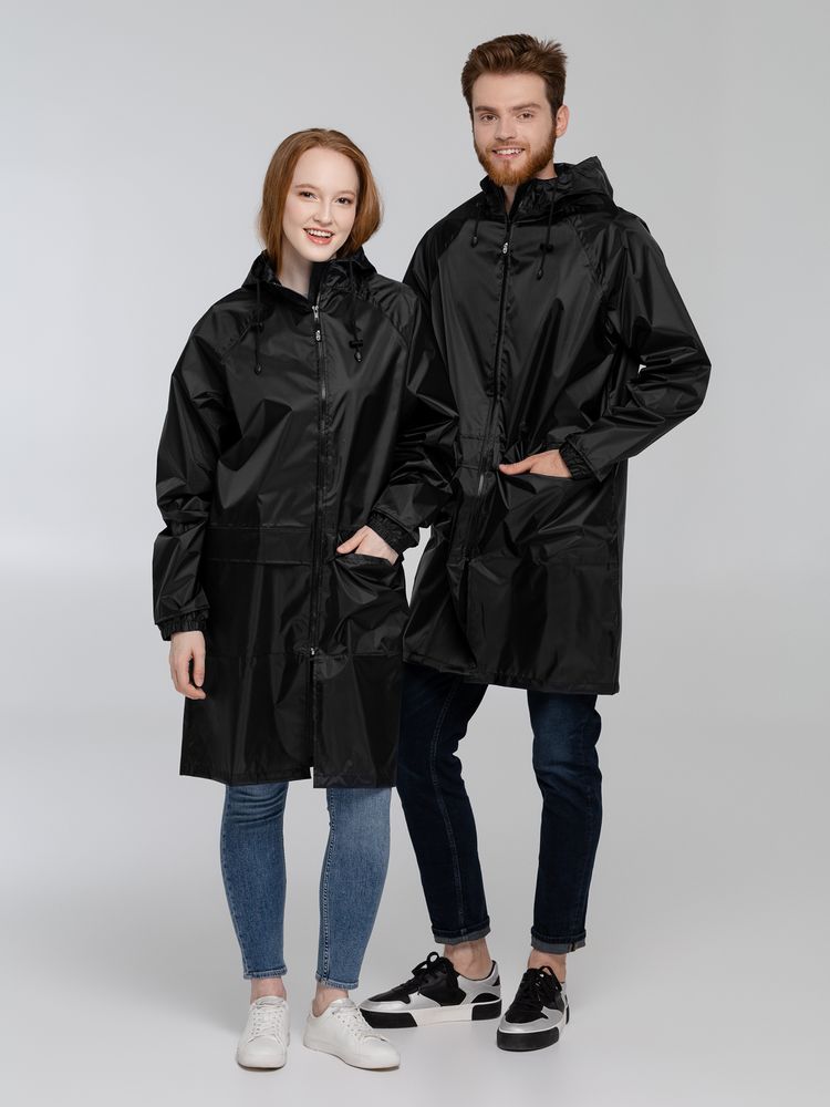 Дождевик с карманами «Плащ, плащ», черный, размер XL Дождевик с карманами «Плащ, плащ», черный, размер XL