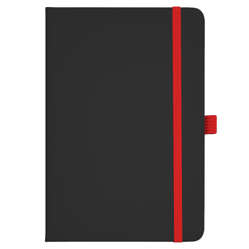 Блокнот Forest  Alfa Polo  Soft А5, недатированный, в твердой обложке, с красной резинкой и петлей для ручки, черный