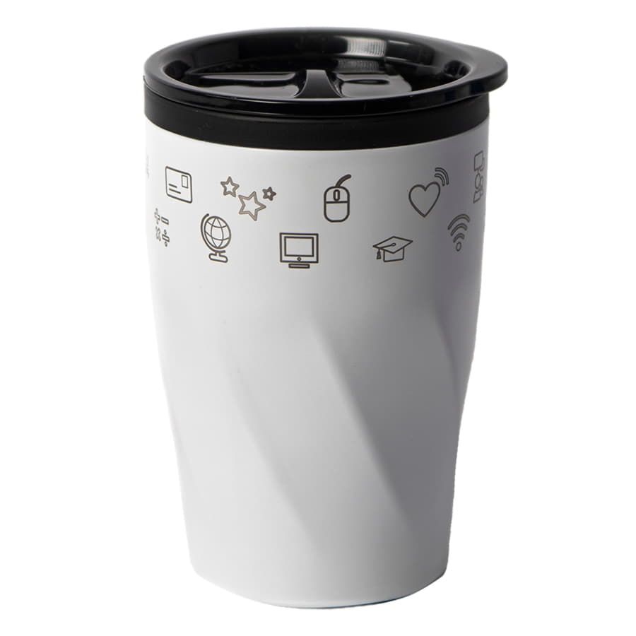 Термокружка BASIC, 350 мл; белый; металл/пластик