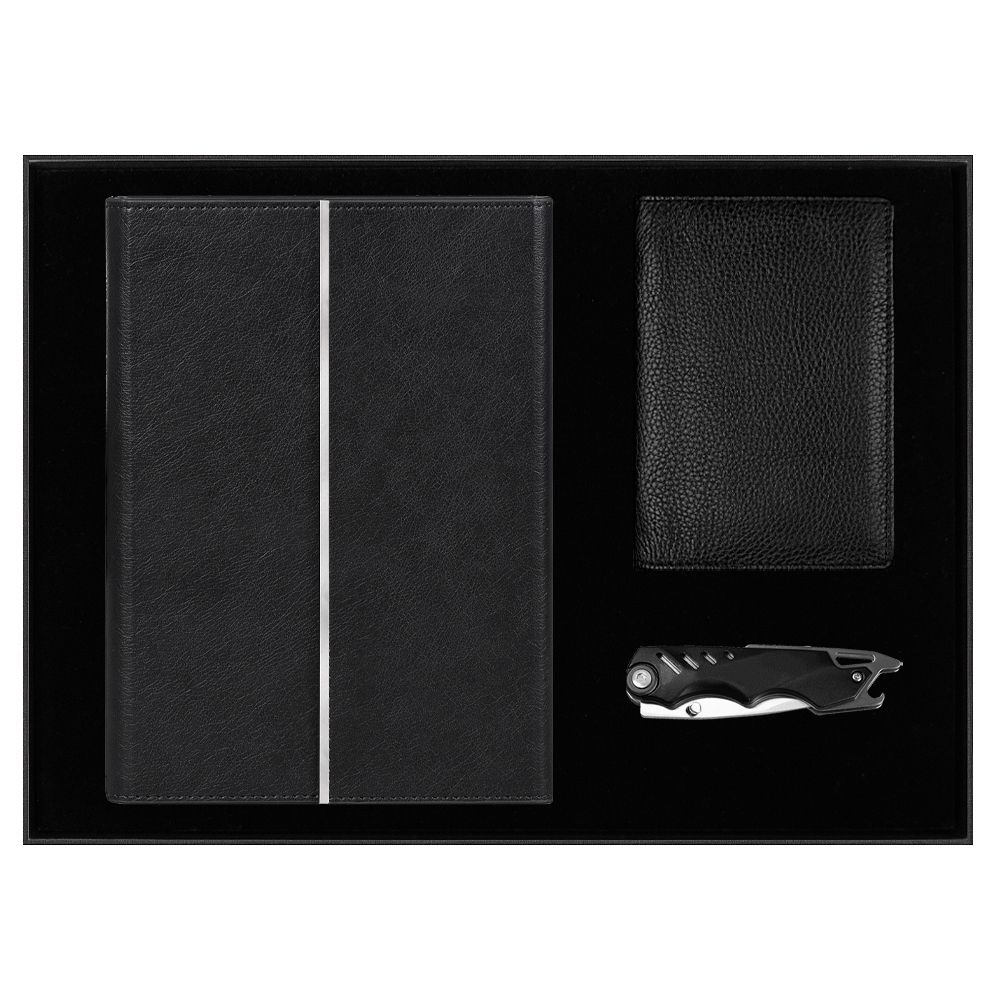 Набор подарочный Solution Prestige Trio (Ежедневник в суперобложке Country Galaxy Mocco, обложка для автодокументов Leather Sun, нож складной Tools Impression)