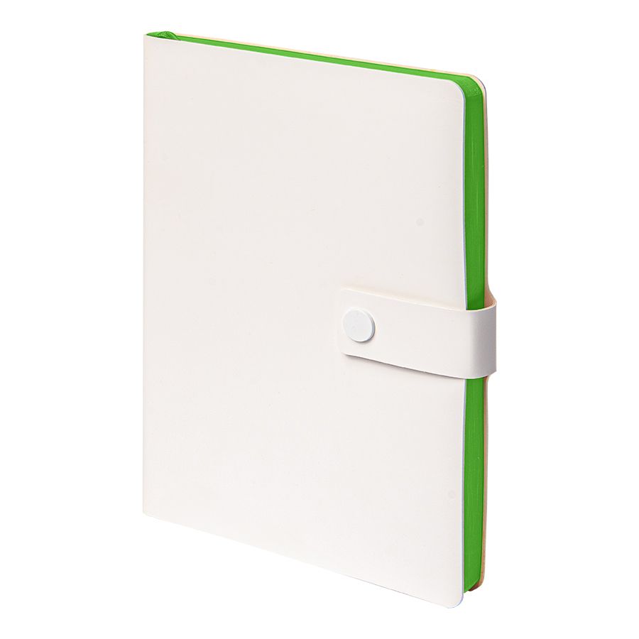 Ежедневник недатированный Stellar, А5, белый, кремовый блок, с зеленым обрезом