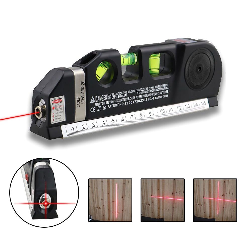 Лазерный уровень Кёльн с рулеткой 2,5 м, черный