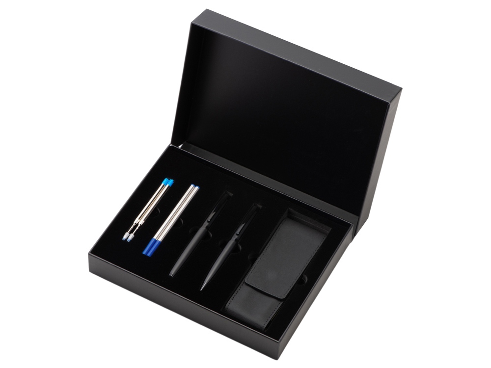 Подарочный набор ручек "Dumas": ручка шариковая и роллер, 4 стержня (2 шариковых, 2 роллера), футляр