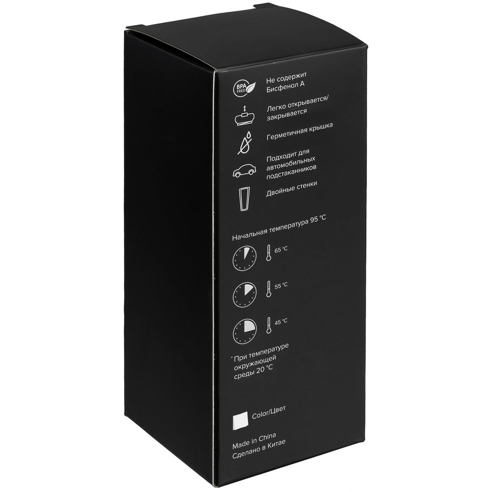 Термостакан Relief, черный с белым Термостакан Relief, черный с белым
