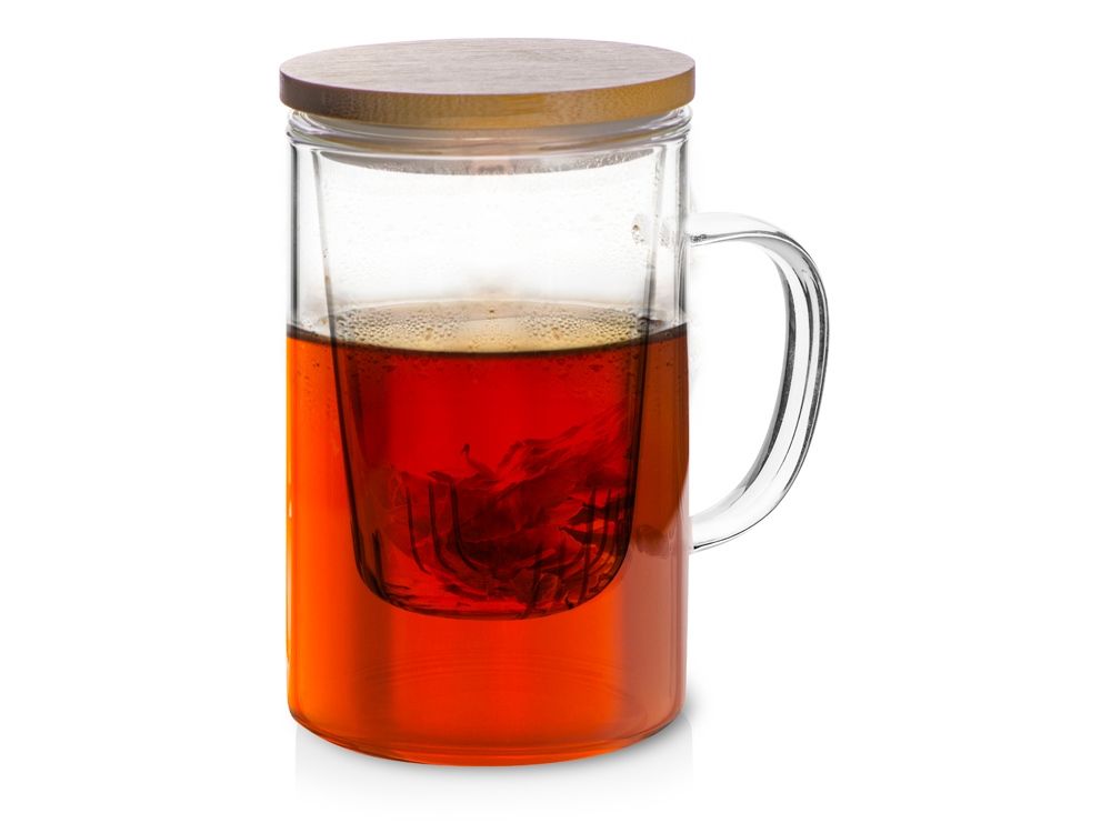 Стеклянная кружка с заварочной емкостью "Milfoil"