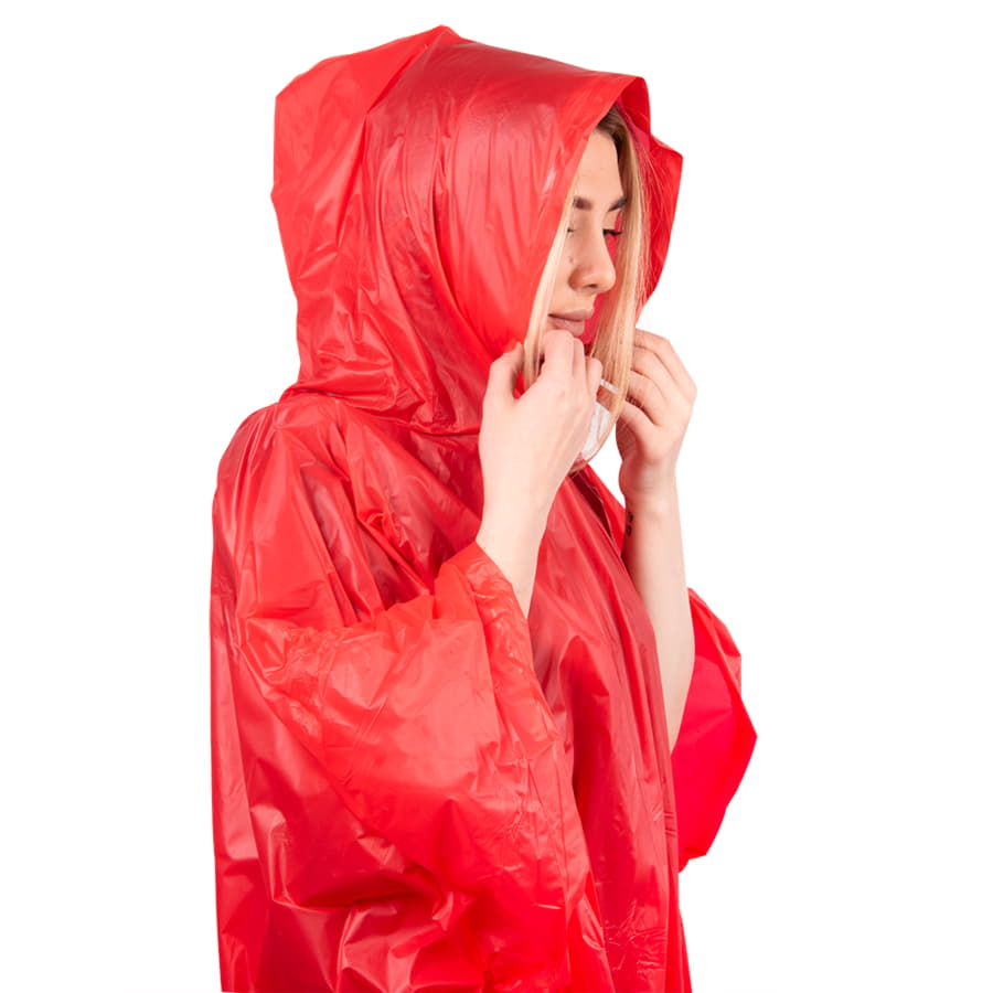 Дождевик "AntiRain"; красный; универсальный размер (в сложенном виде 24х17,5 см.); ПВХ Дождевик "AntiRain"; красный; универсальный размер (в сложенном виде 24х17,5 см.); ПВХ
