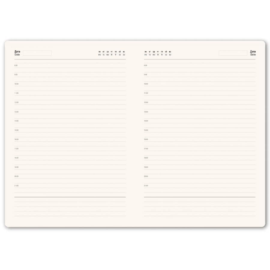 Ежедневник недатированный Tony, А5, бирюзовый, кремовый блок в линейку