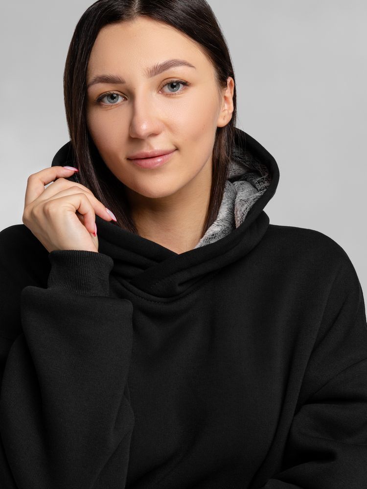 Худи Furry Oversize, черное, размер M/L