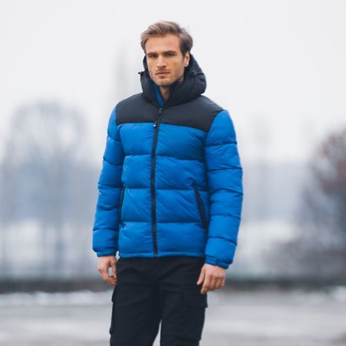 Куртка мужская "SIBERIA", камуфляж серый, чёрный, S, 100% нейлон 40г/м2, наполнитель: 100% полиэстер, 530 г/м2