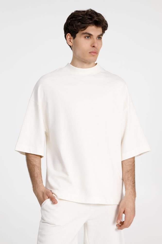 Футболка оверсайз унисекс T9, молочно-белая, размер XS/S