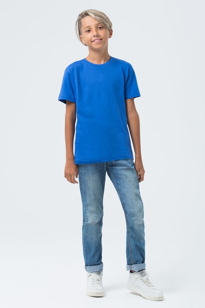 Футболка детская Regent Fit Kids, ярко-синяя, на рост 118-128 см (8 лет)