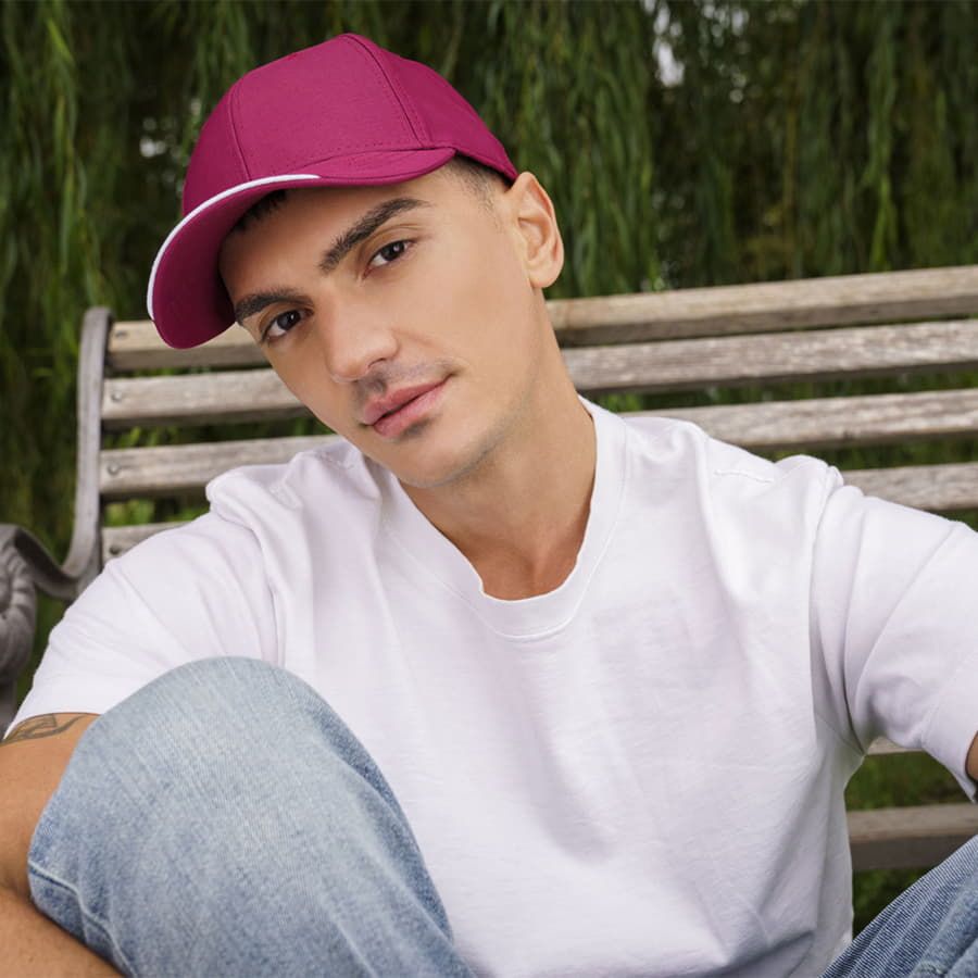 Бейсболка "ESTORIL-S", 6 клиньев, застежка на липучке; белый; 100% полиэстер,  170 г/м2