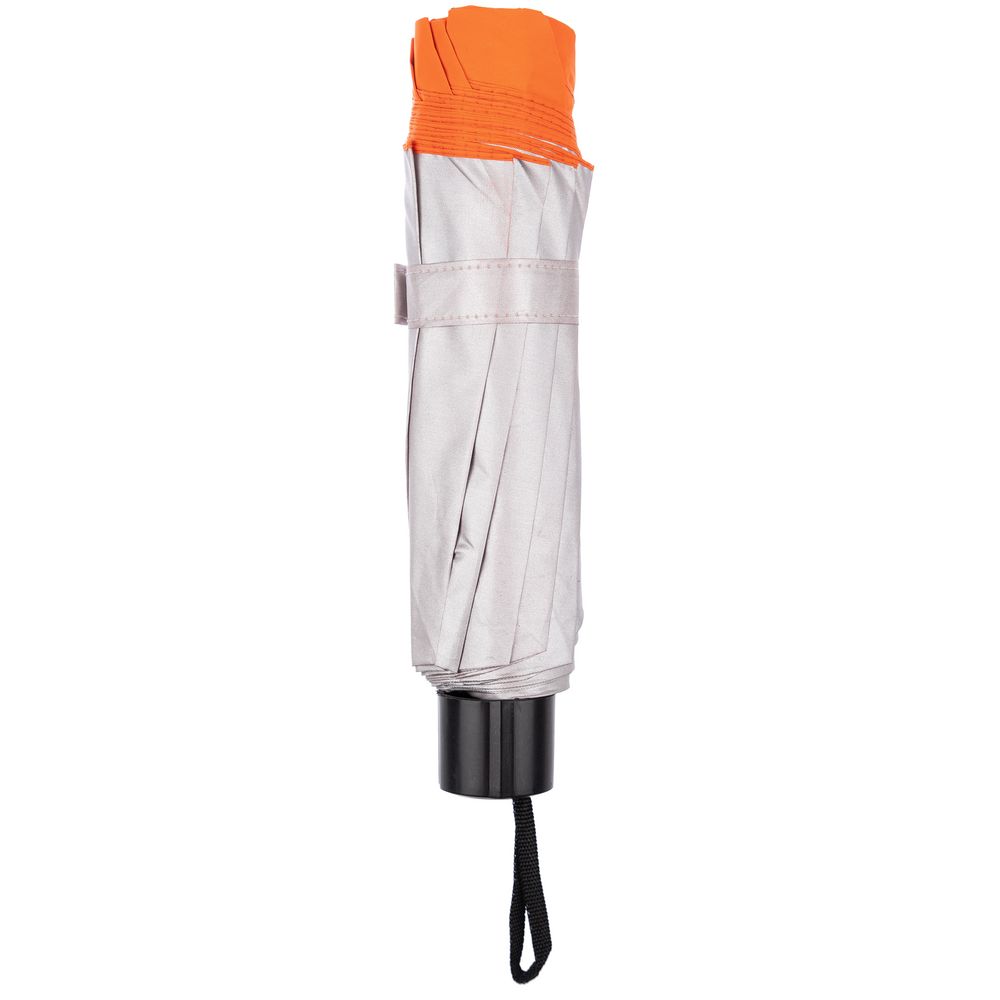 Зонт наоборот складной Stardome, оранжевый с серебристым Зонт наоборот складной Stardome, оранжевый с серебристым