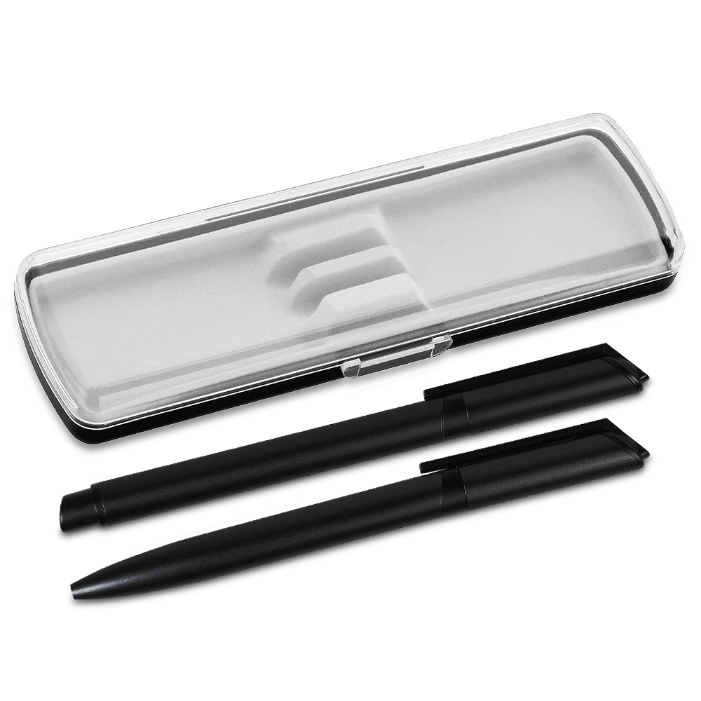 Набор ручек Castello Solution (ручка шариковая, роллер) в футляре Pencase Smart, черный