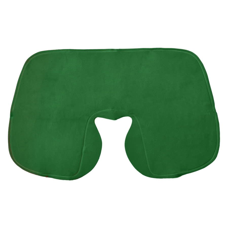 Подушка надувная дорожная в футляре; зеленый; 43,5х27,5 см; твил; шелкография