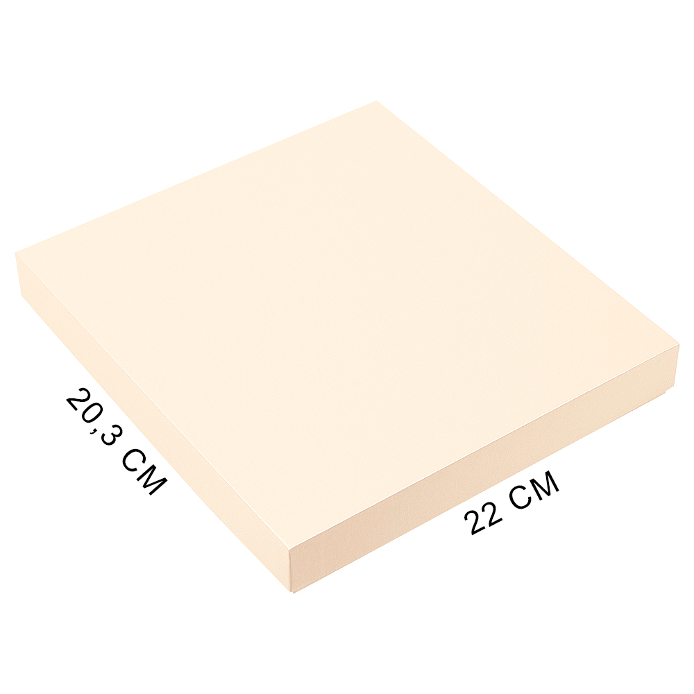 Коробка подарочная, размер  203*220*30 мм,  Solution Gift Linen  для ежедневника и ручки, кремовая с блеском
