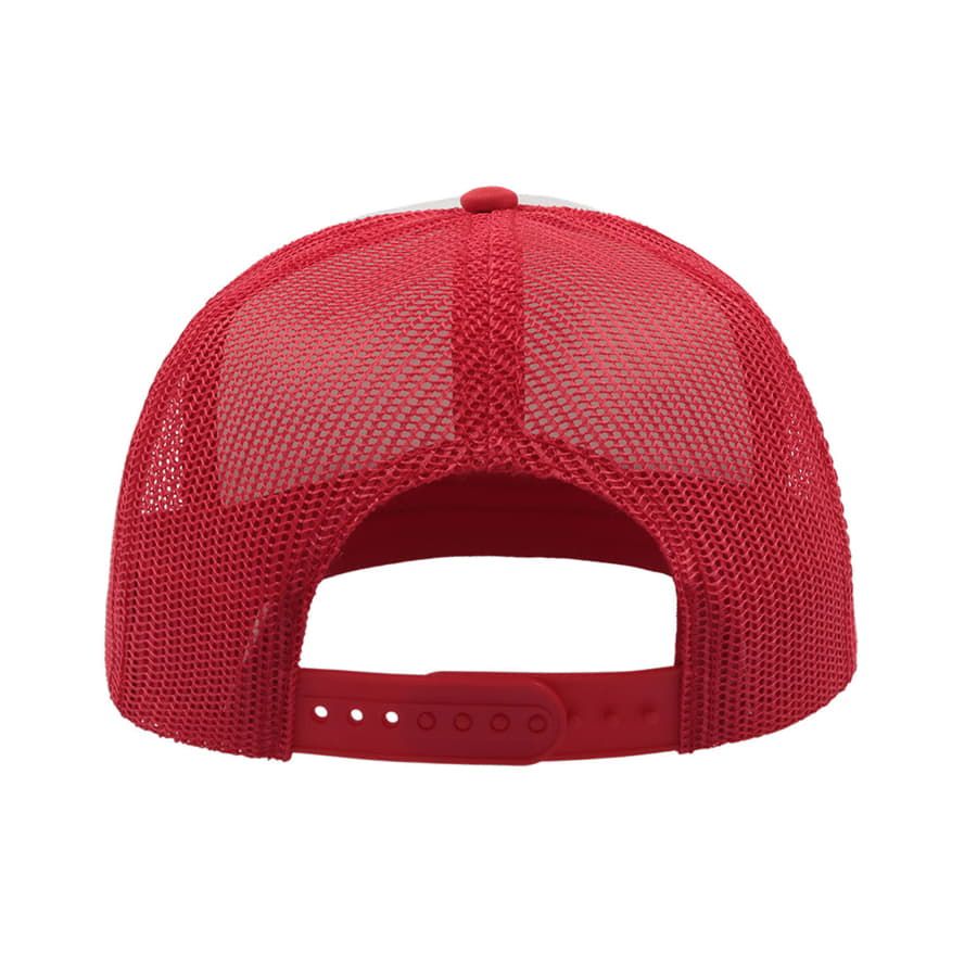 Бейсболка "SNAP 90S", 5 клиньев, пластиковая застежка, красный, белый,100 %полиэстер,80 г/м2