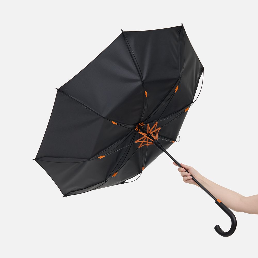 Зонт-трость Hidecolor с цветными спицами, оранжевый Зонт-трость Hidecolor с цветными спицами, оранжевый