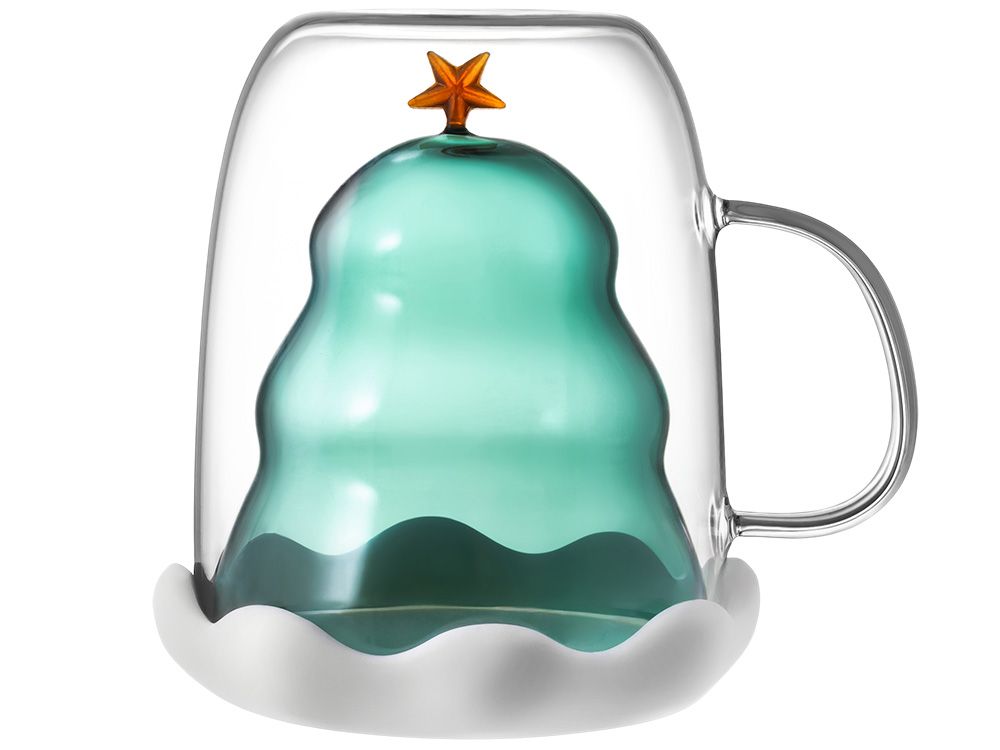 Кружка с двойными стенками с елочкой внутри "Winter Wonderland"