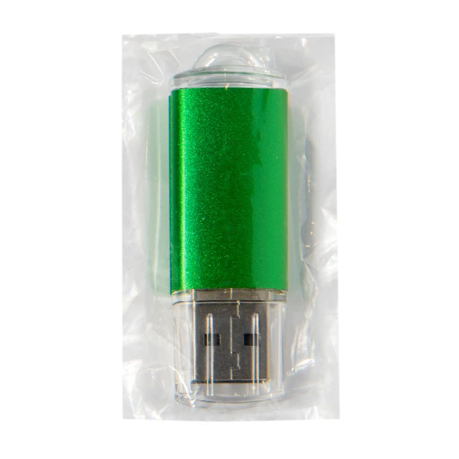 USB flash-карта ASSORTI (32Гб), зеленая, 5,8х1,7х0,8 см, металл
