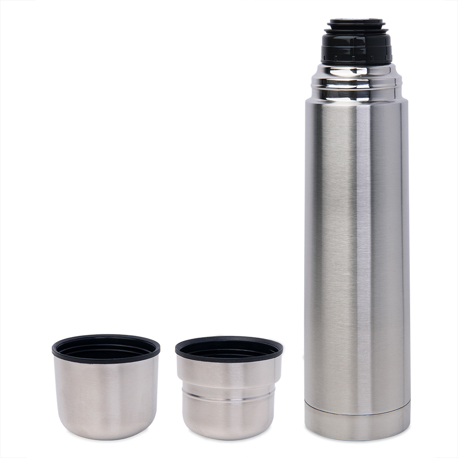 Термос с двумя кружками; D=8 см; H=34,2 см; 1000 мл; металл