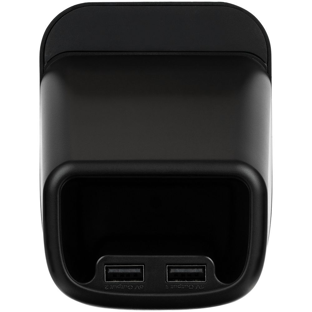 Настольный органайзер с зарядкой, лампой, вентилятором и подсветкой лого powerTower, черный