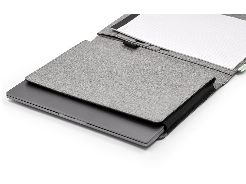Портфолио А4 из RPET с отделением для ноутбука "NotyFolio Eco", 20 л FSC бумаги, серый