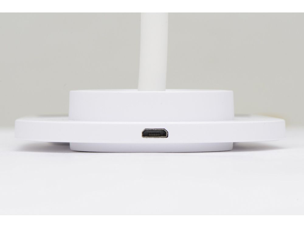 Настольный светильник с беспроводной зарядкой "Flamp", белый