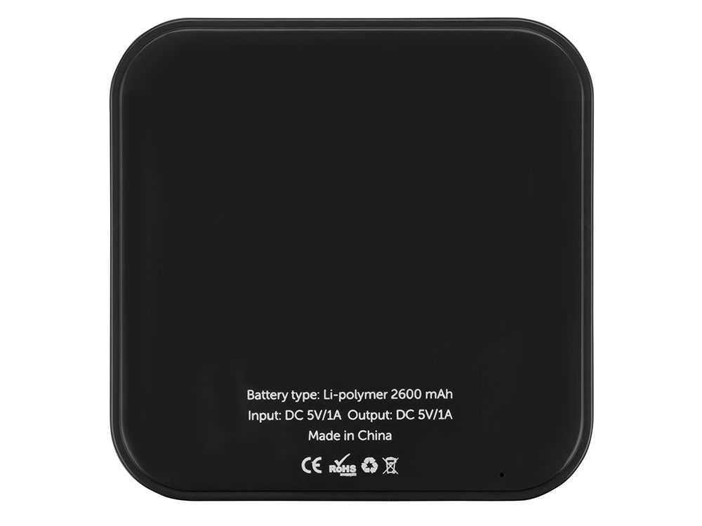 Портативное зарядное устройство (power bank) "Квадрум", 2600 mAh, черный