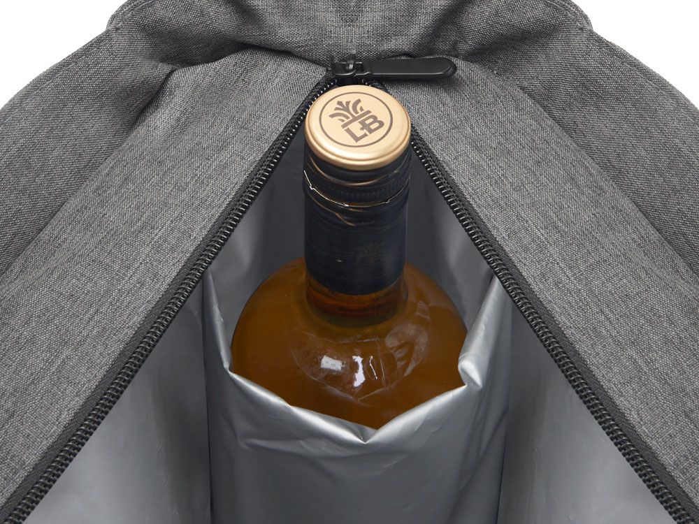 Сумка-холодильник Fabrizio со штопором, серый/черный