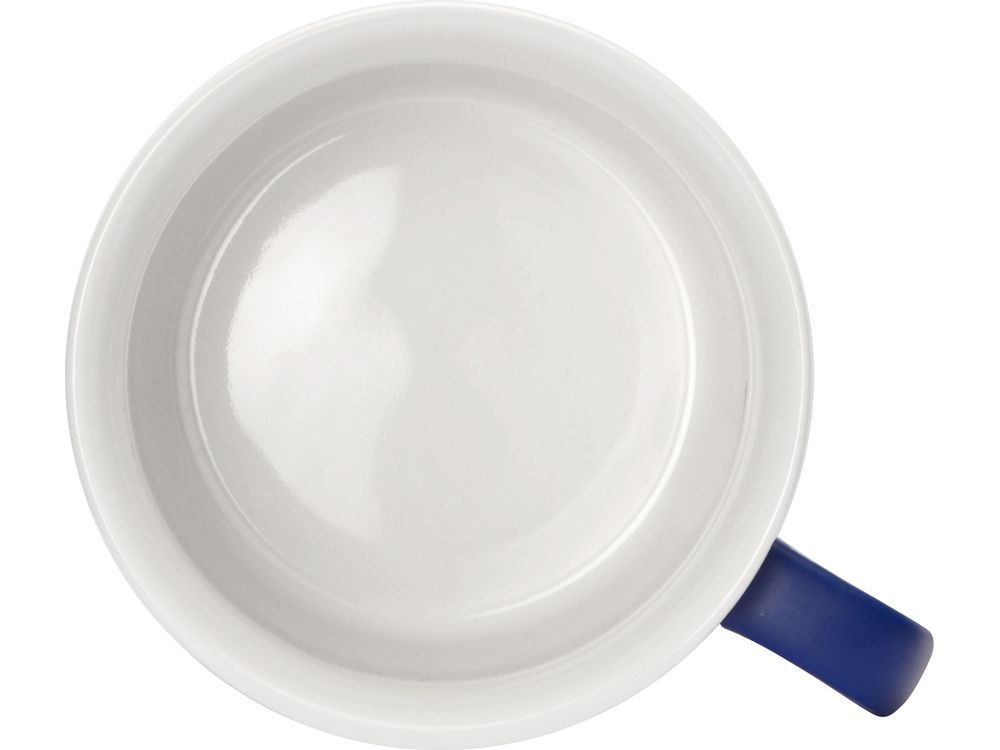 Матовая кружка Nancy 360 мл цветная снаружи, белая внутри, синий