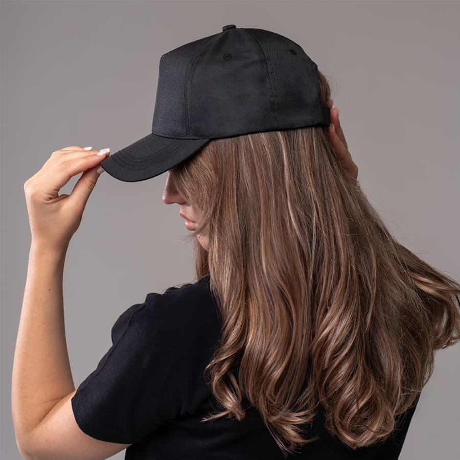 Бейсболка "Fortuna", 5 клиньев,  застежка на липучке, черный; 100% полиэстер, плотность 140 г/м2