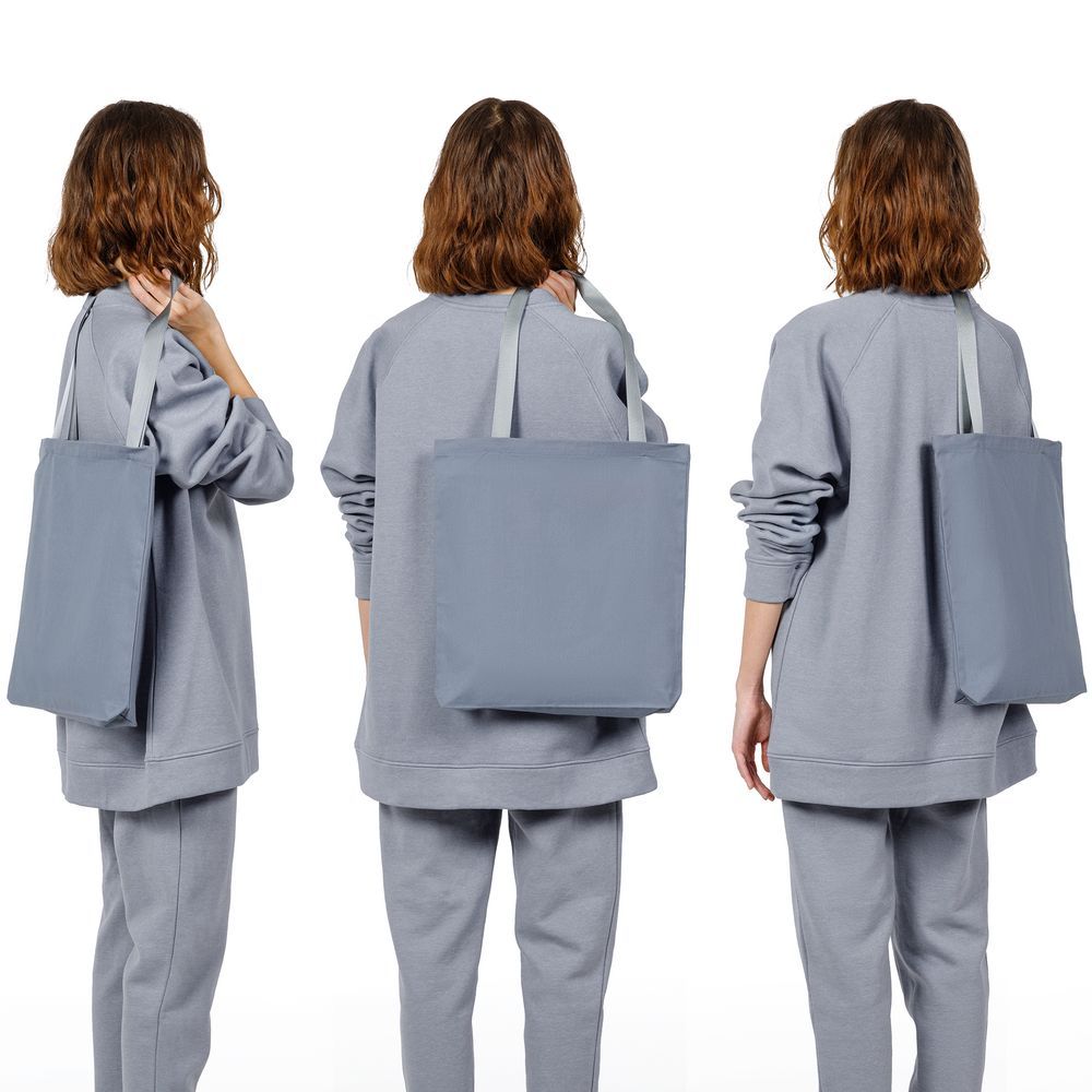 Шопер B5, серый с серыми ручками