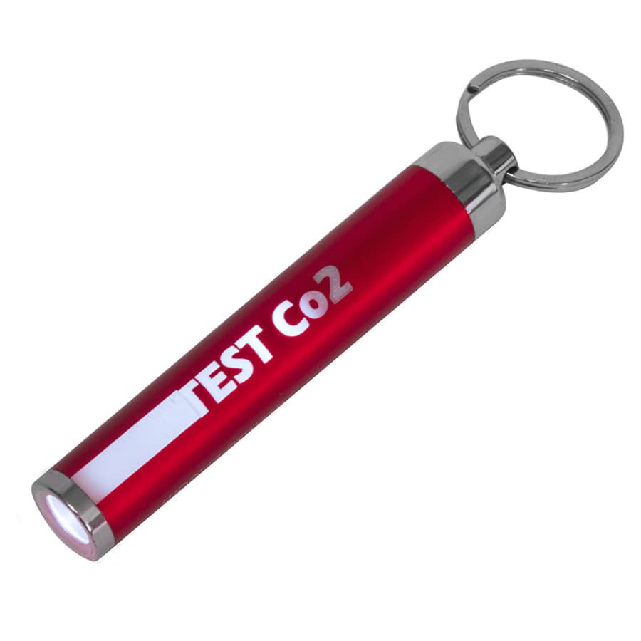 Брелок BIMOX с фонариком, красный, L=8,5см, пластик 