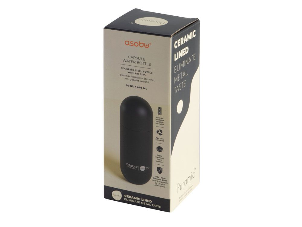 Вакуумный термос «ORB» с керамическим покрытием, 420 мл, черный