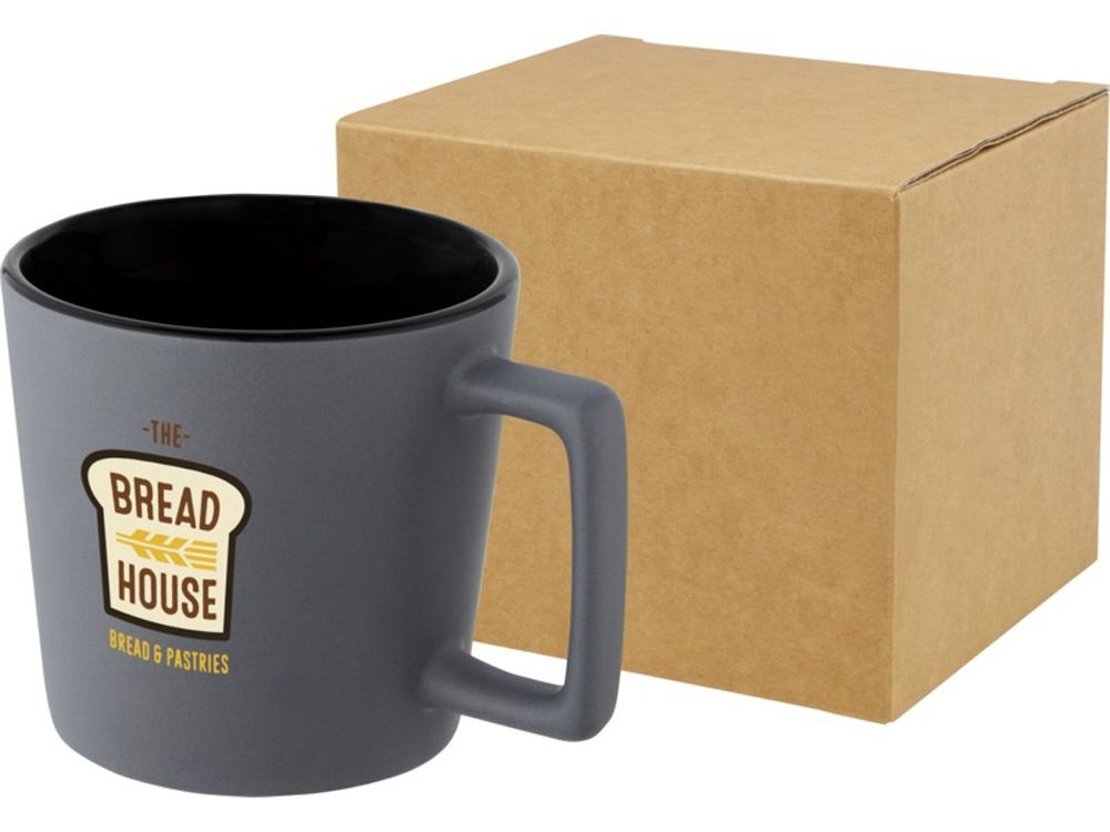 Cali Керамическая кружка объемом 370 мл с матовой отделкой - сплошной черный / Matted Grey