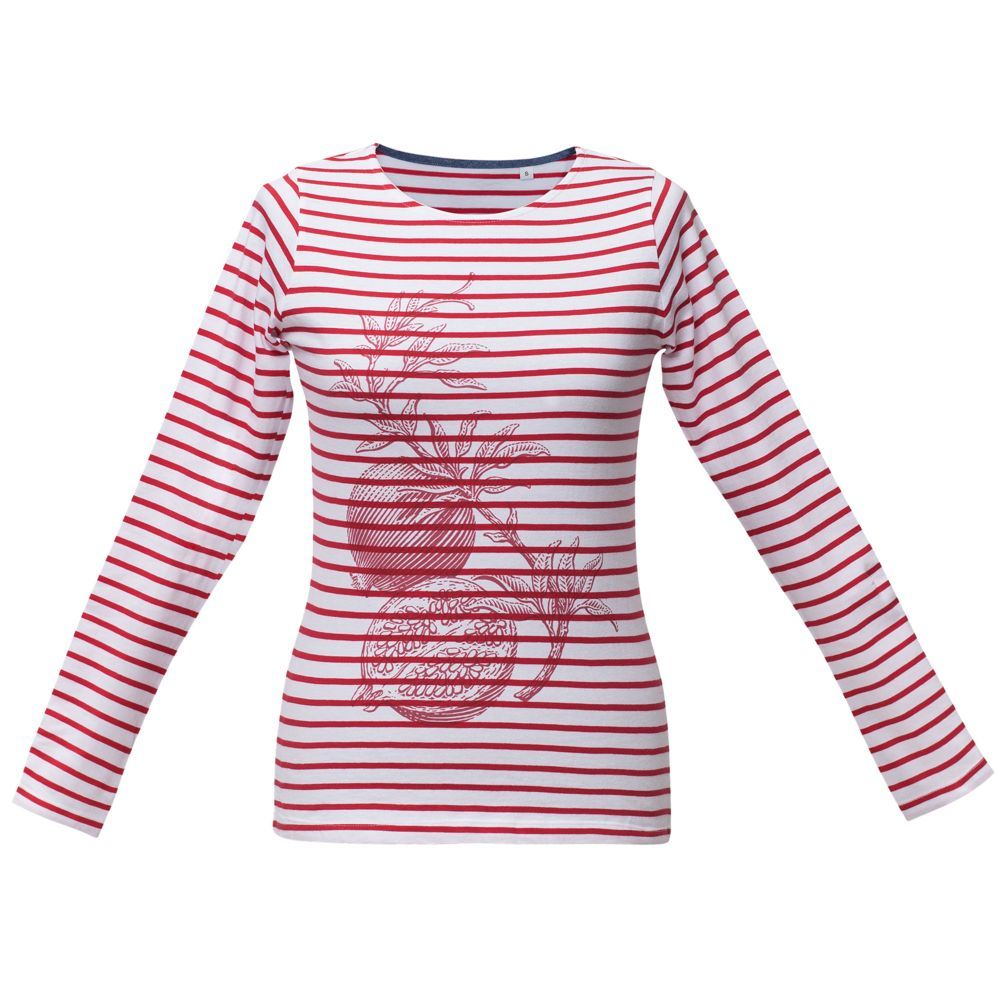 Футболка женская Grand Granat, белая с красным, размер XS