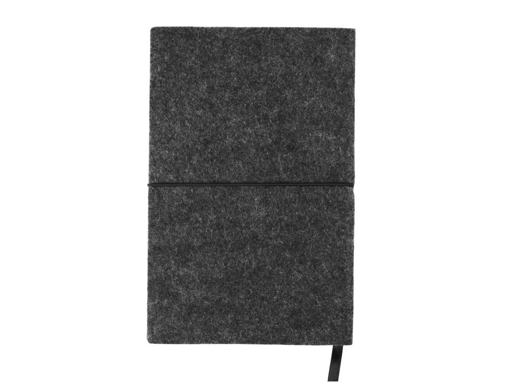 Блокнот из RPET-фетра А5 "Felt", гибкая обложка, 80 листов 70 гр/м2 белой бумаги, темно-серый