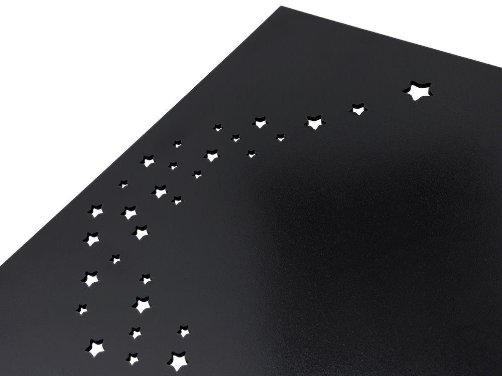 Подарочная коробка из фанеры Constellation 330х220х100 мм, фанера 6 мм, крышка на выдвижных пазах черная ЛХДФ 3 мм, бечевка