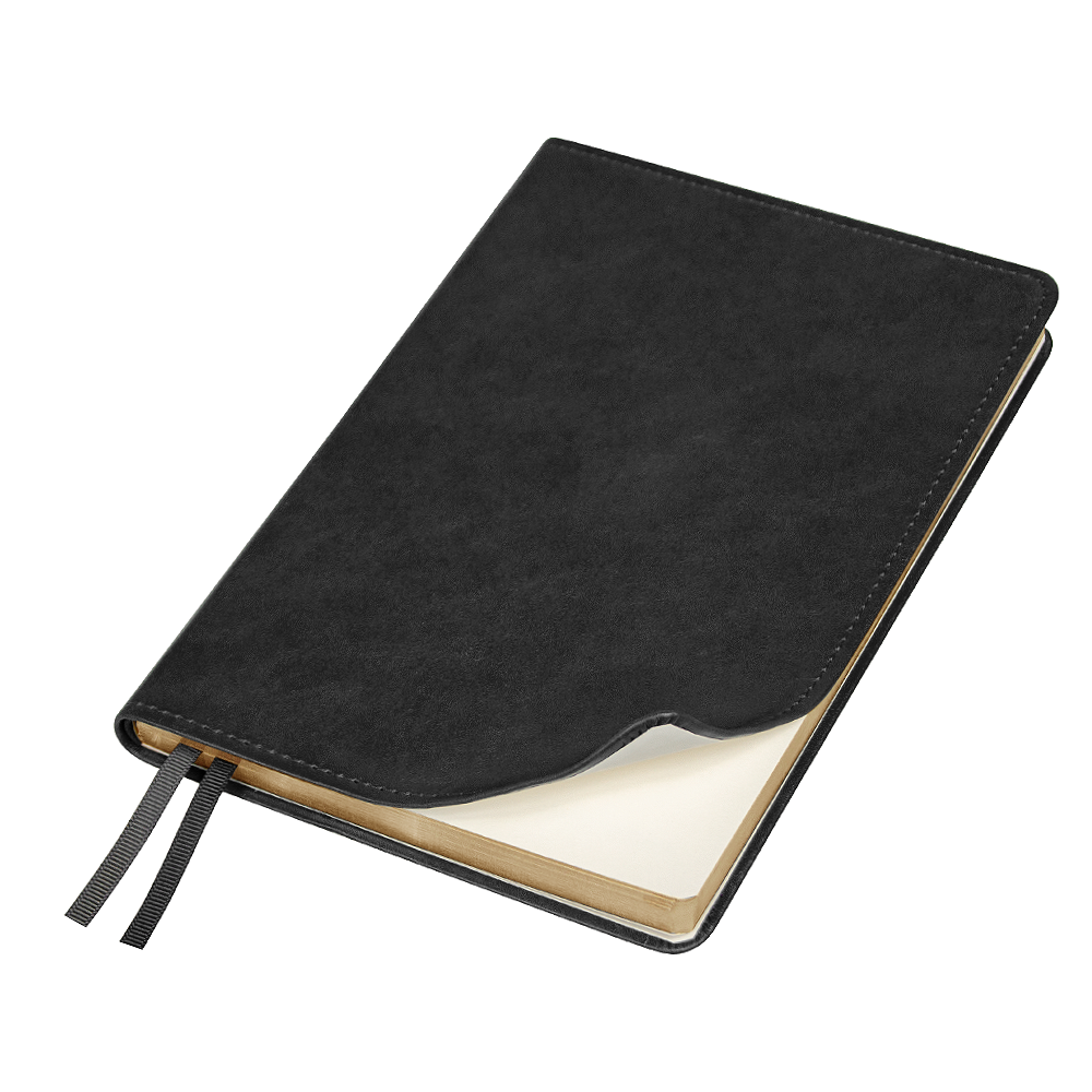 Ежедневник Urban Elegiya Ausone A5, черный с золотистым, недатированный, в полугибкой обложке