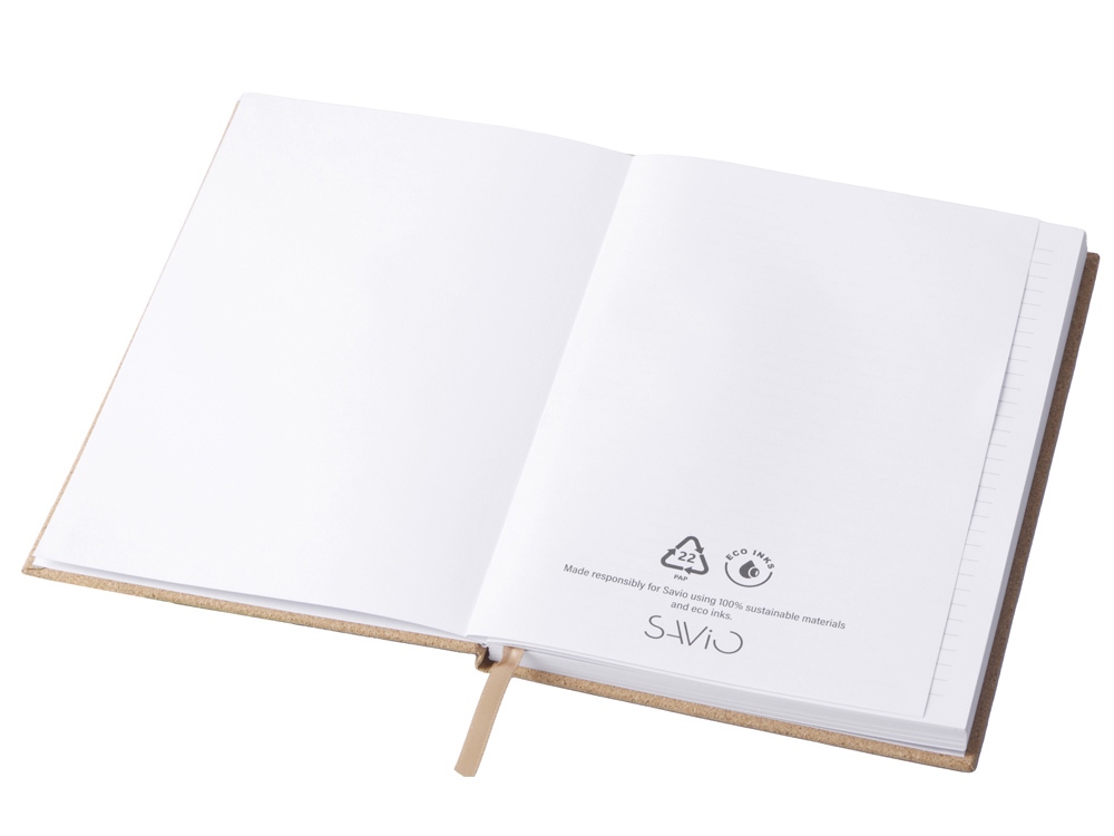 Блокнот из пробки А5 "Passiflora", твердая обложка, 80 листов 80 гр/м2 переработанной белой бумаги,