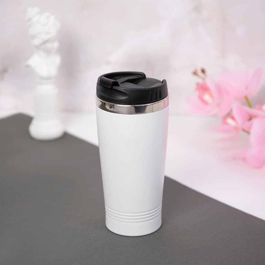 Термокружка  PROMO;  450 мл; белый; металл