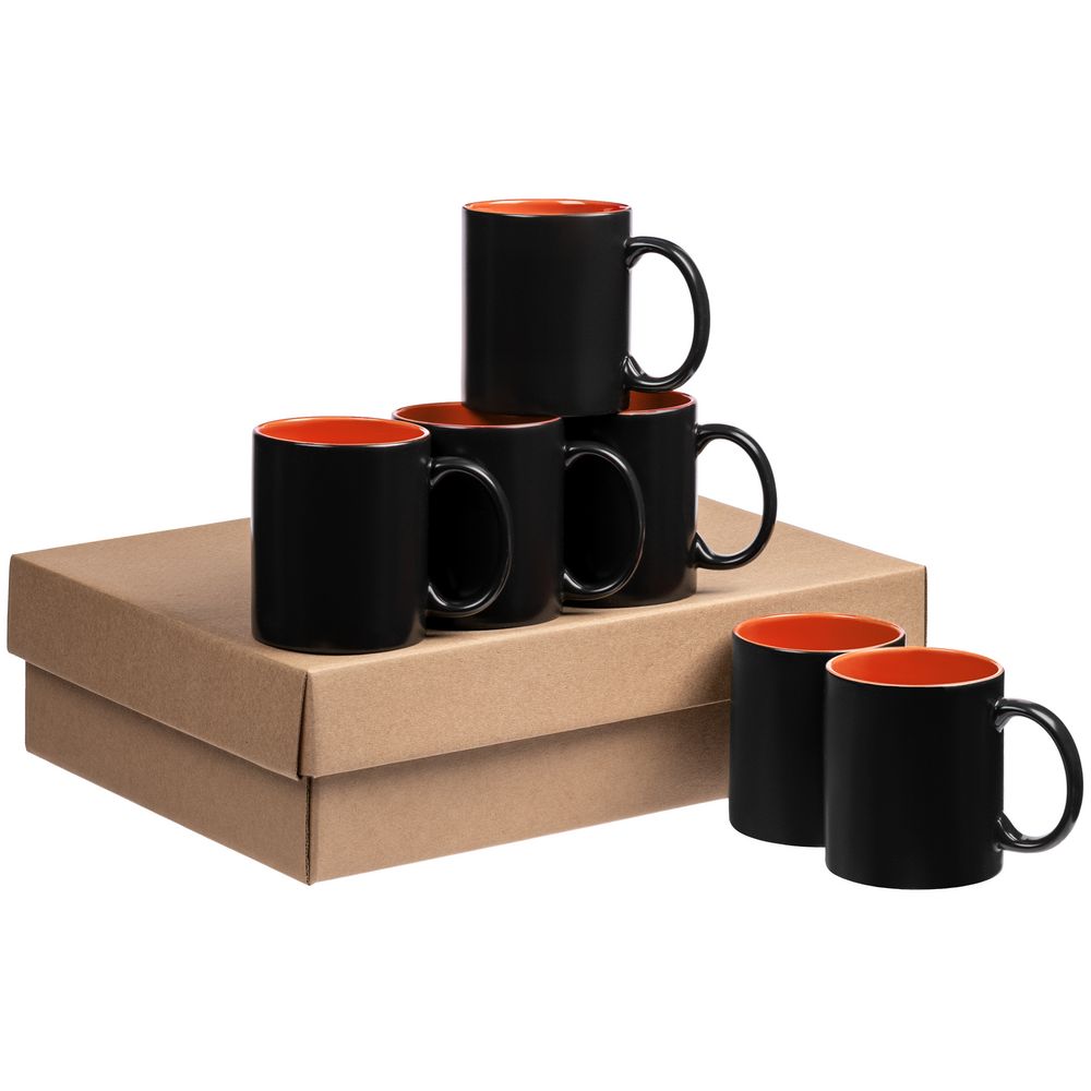 Набор из 6 кружек-хамелеонов On Display, оранжево-черный Набор из 6 кружек-хамелеонов On Display, оранжево-черный