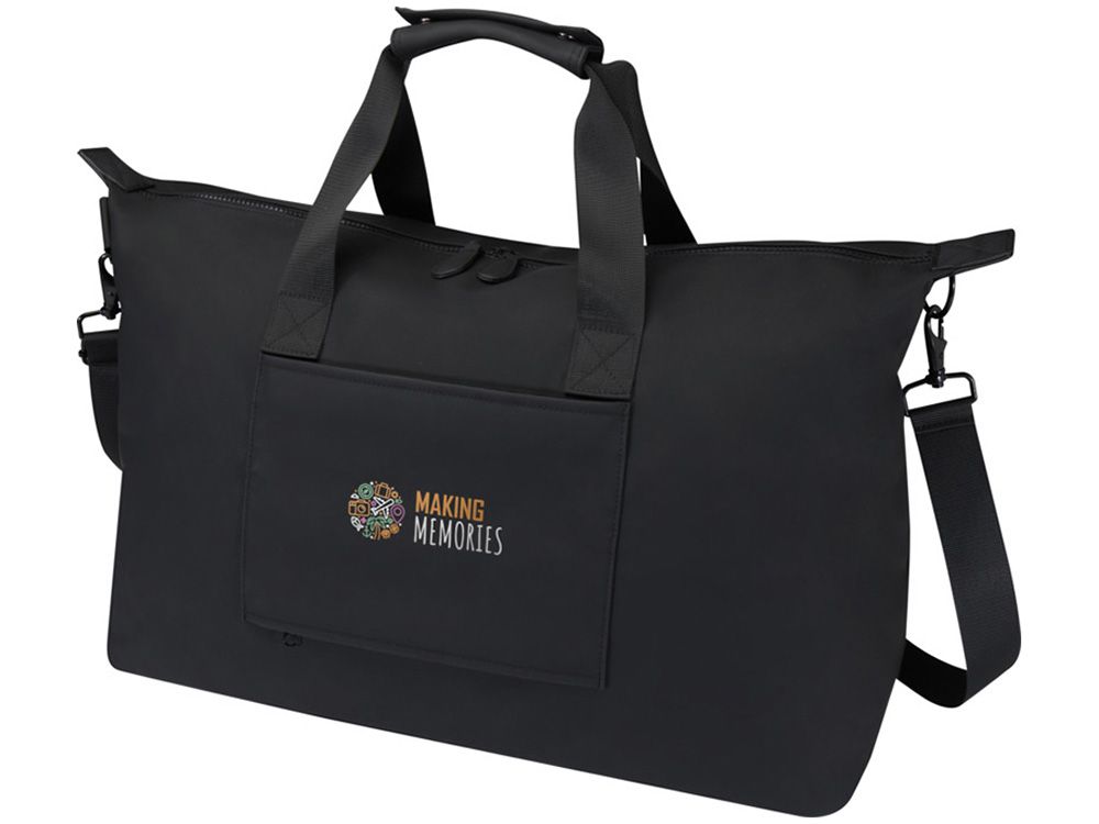 Спортивная сумка для ноутбука с диагональю экрана 15,6 дюйма Turner, изготовленная из переработанных материалов согласно стандарту GRS - сплошной черный