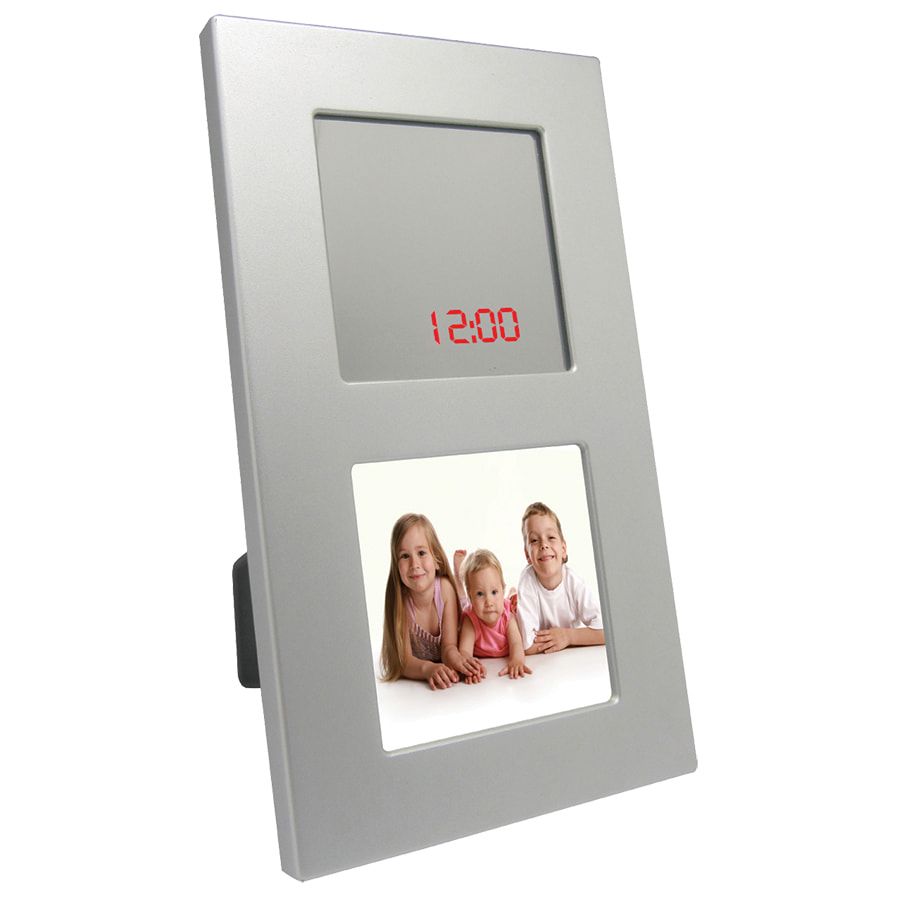 Часы-зеркало сенсорное с фоторамкой  "Позитив"