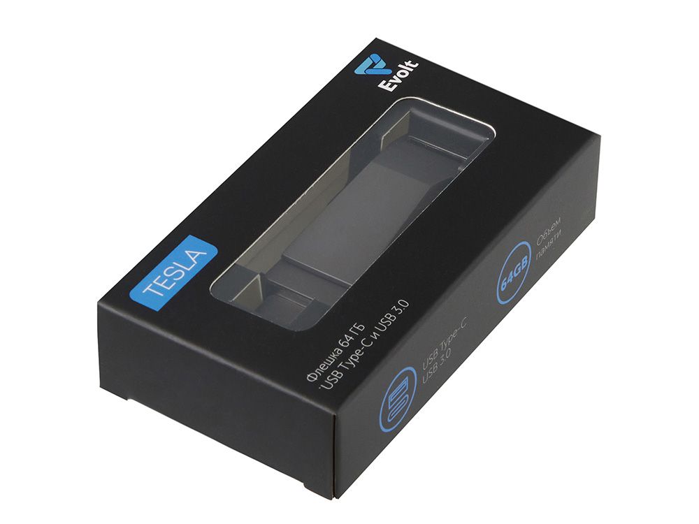 Флешка 64 ГБ USB Type-C и USB 3.0 «Тесла»